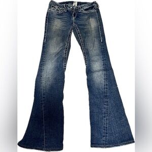 True Religion Disco Joey Jeans Swarovski crystal buttons womens sz 27